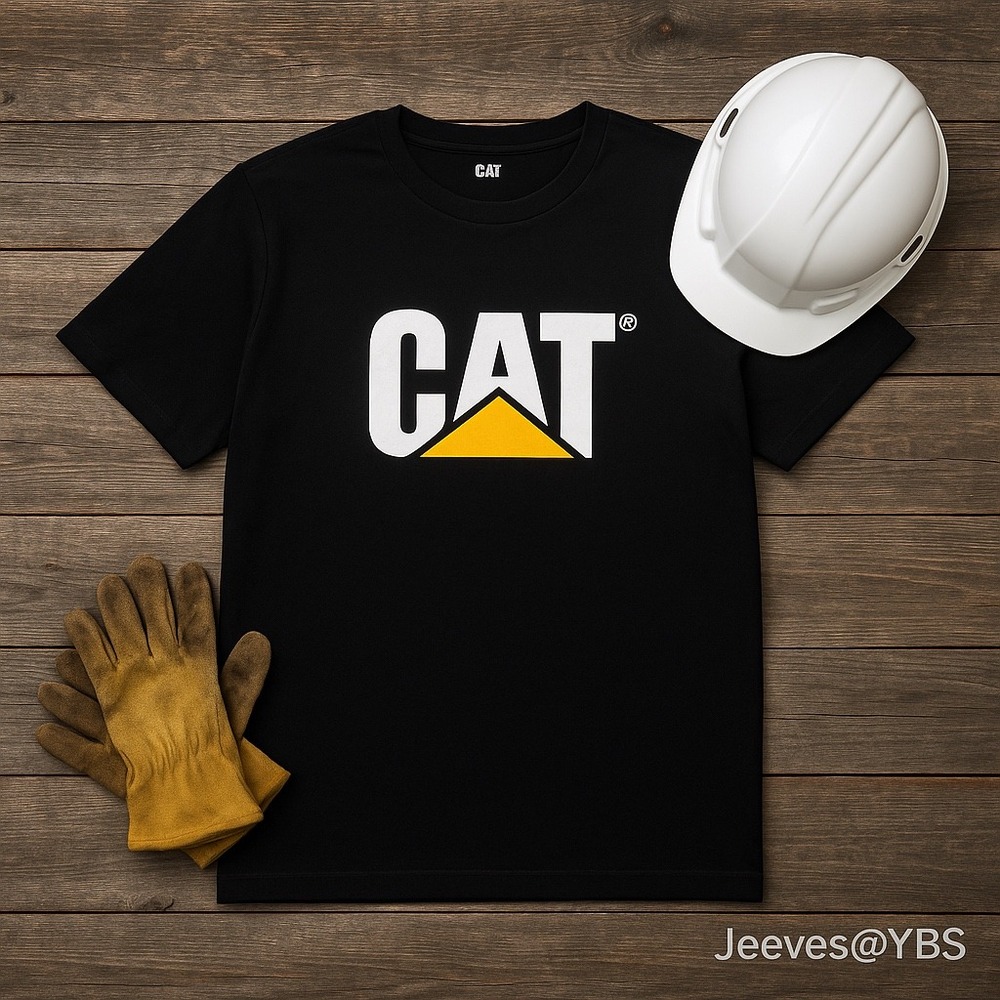 CAT Caterpillar Black T-Shirt – Women's XL (Runs Small)